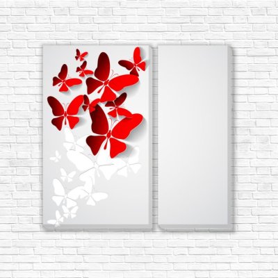 модульные картины Красные бабочки